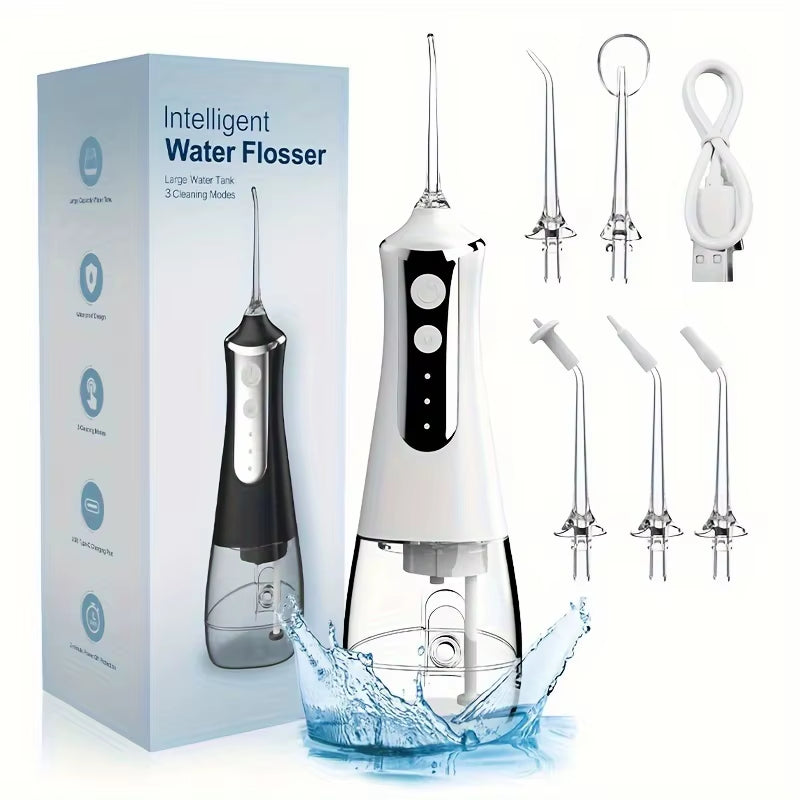 Water Flosser Teeth Picks, Cordless Portable Oral Irrigator, Powerful and Rechargeable Water Flosser for Teeth, Brace Care