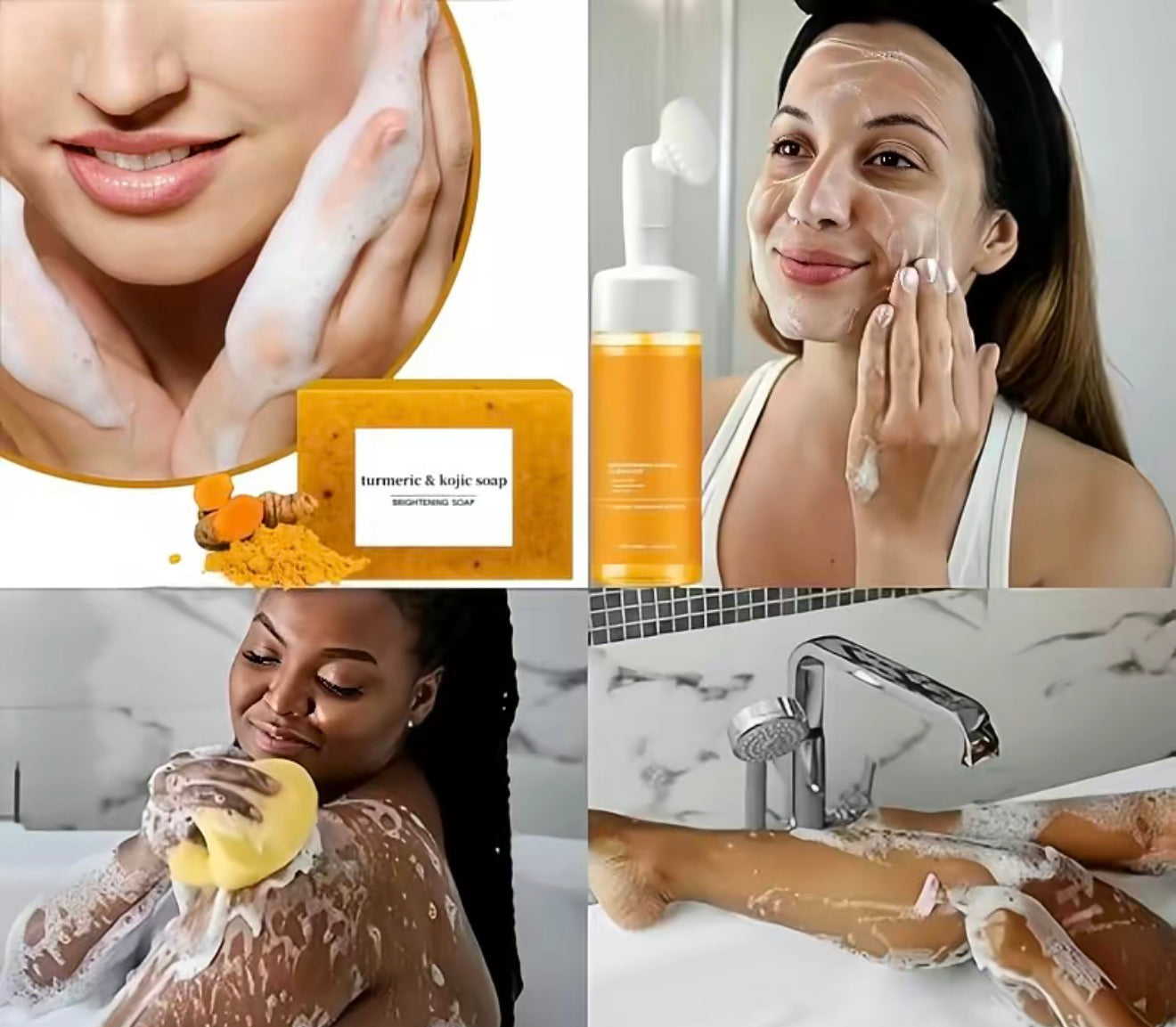 Turmeric Facial Cleanser, Turmeric Face Wash, Tur-Meric Foaming Facialcleanser, Turme-Ric Facial Wash, Turmerics Foaming Cleanser for All Skin Deep Cleaning (2Pcs)