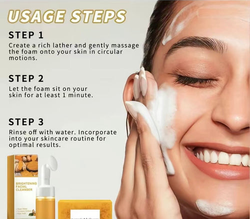 Turmeric Facial Cleanser, Turmeric Face Wash, Tur-Meric Foaming Facialcleanser, Turme-Ric Facial Wash, Turmerics Foaming Cleanser for All Skin Deep Cleaning (2Pcs)