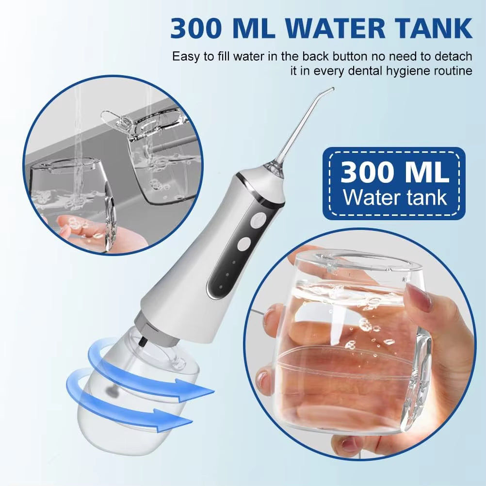 Water Flosser Teeth Picks, Cordless Portable Oral Irrigator, Powerful and Rechargeable Water Flosser for Teeth, Brace Care